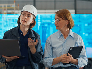 Two IT Leaders Assessing Network Connectivity 